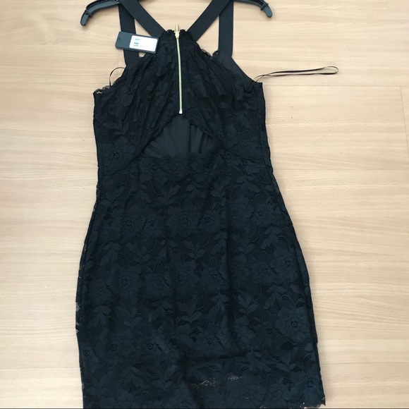 GUESS NWT LBD Jessica Black Lace Dress Open Back - Picture 5 of 8